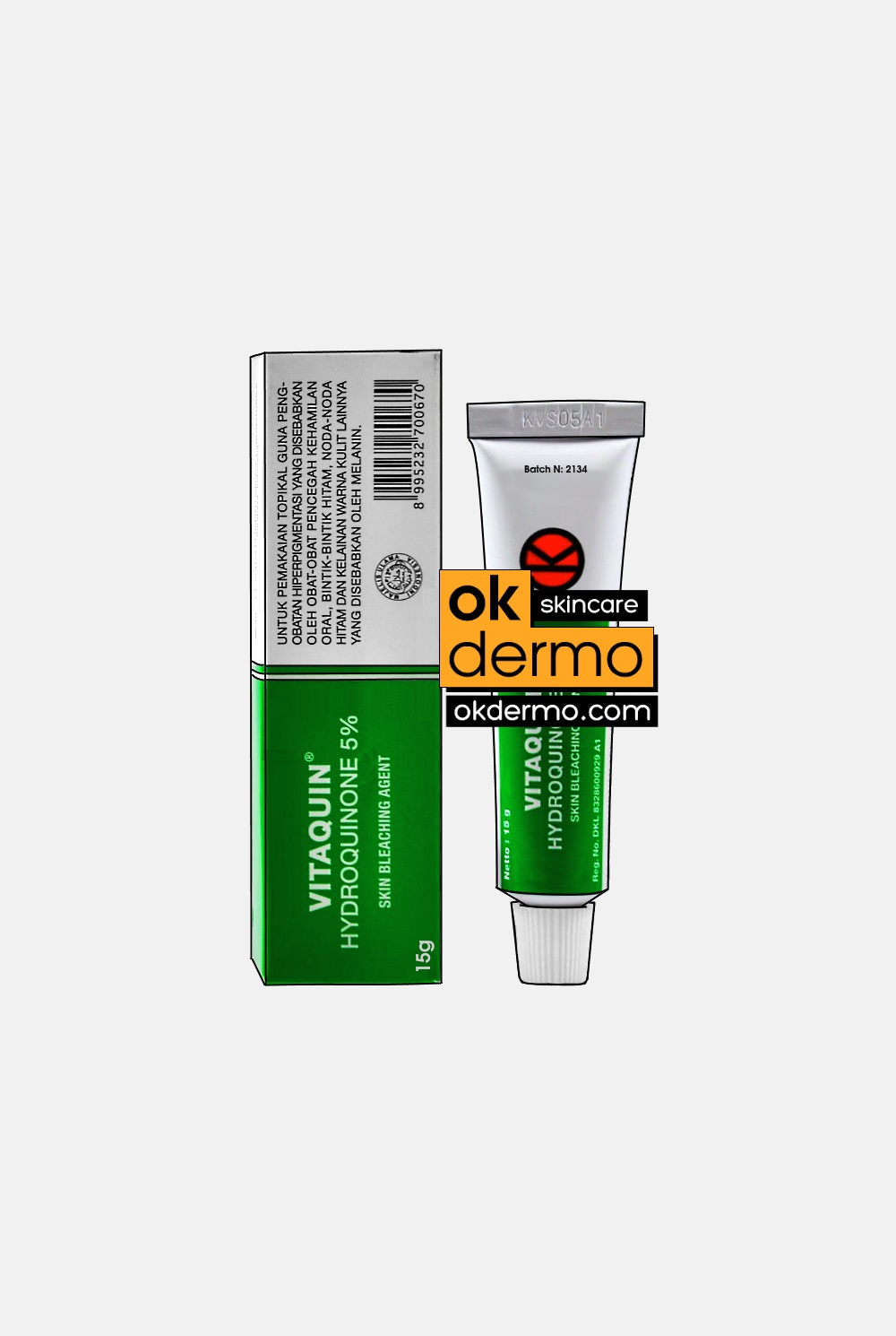 Vitaquin® Hydroquinone 5 & Oxybenzone 3 Skin Bleaching Agent Cream By Pharmacore 15g OKDERMO