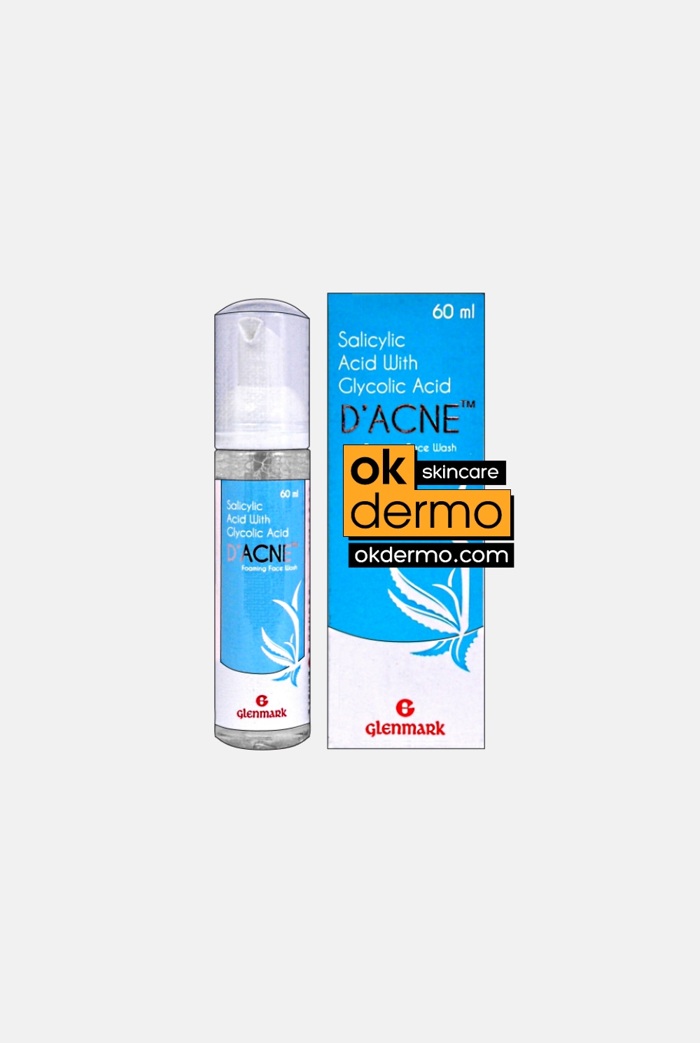 D'Acne® Aloe Extract 5, Salicylic Acid 2 & Glycolic Acid 1 Foaming Face Wash By Glenmark 60ml
